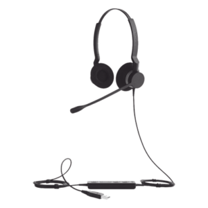 JABRA BIZ-2300-DUO-USB-UC – Auriculares USB / Diadema Binaural / Cancelación de Ruido / PeakStop 118 dB / Brazo FreeSpin 360° / Cable Reforzado
