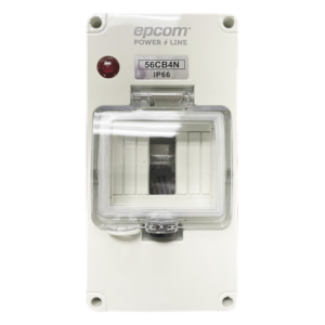 EPCOM POWERLINE F56CB4N – Gabinete Plástico para Exterior / IP66 / Riel DIN 2 Unidades / LED 220 VCA / 194x95x95 mm