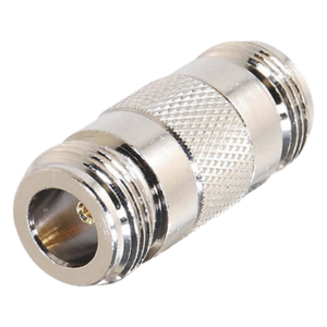 RF INDUSTRIES,LTD RFN-1013-1 – Adaptador Coaxial Tipo Barril / 50 Ohm / Conector N Hembra a N Hembra / Montaje en Línea / Cuerpo Bronce Plateado / Contacto Oro / Aislante Teflón