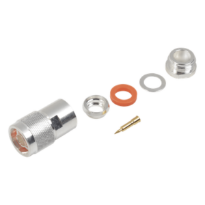 RF INDUSTRIES,LTD RFN-1002-1SI – Conector Coaxial N Macho / Rosca / Cables LMR-400, 9913, RG8/U-SYS / Cuerpo Bronce Plateado / Contacto Oro / Aislante Teflón