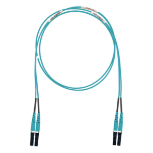 PANDUIT FX2ELLNLNSNM001 – Jumper de Fibra Óptica / Multimodo OM3 50/125 / LC-LC Dúplex / LSZH / 1 m (3.28 ft) / Color Aqua