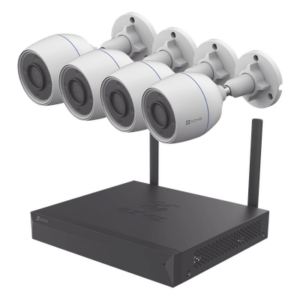 EZVIZ KIT/CSX5S/4W – Kit de Videovigilancia Wi-Fi / 4 Cámaras Bala 3 Megapixel / NVR 4 Canales / PoE+ 4 Puertos 1 Gbps / IP67 / Visión Nocturna a Color