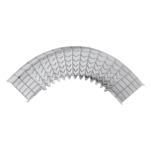 CHAROFIL CH-C90-33/200EZ – Curva Pre-Fabricada Horizontal de 90° / Peralte 33 mm / Ancho 200 mm / Acabado Electrozincado 15-20 micras / Interior