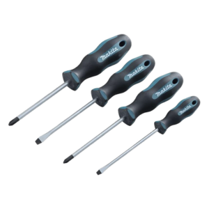 MAKITA E105SY – Juego de Desarmadores / 4 Piezas / Phillips y Plana / Mango Ergonómico / Punta Magnética