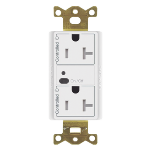 LUTRON ELECTRONICS CAR2S20DTRWH – Receptáculo Inalámbrico Dúplex / 20 A / Ambos Contactos Controlados / RF 18 m (59.1 ft) / Clear Connect / 1 HP / Tamper Resistant
