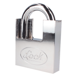 LOCK SYS-L22-A40-DCSB – Candado de acero / Guarda anti-palanca / Cromo satinado / Doble cerrojo / 40 mm (1.57 in) / Nivel de seguridad 7 / Llave Abloy