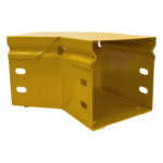 CHAROFIL CHFBC454X4R8EPK – Curva Horizontal para Fibra Óptica / 45° / Aluminio 4" x 4" / Radio 8" / Epóxica Amarilla / Incluye Accesorios