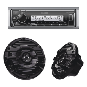 JVC  KENWOOD KE/1653MRB – Kit Estéreo Marino / Bluetooth / Bocinas 6.5" / 50 W RMS / Ecualizador 13 Bandas / 3 Salidas Preamp 4.0V