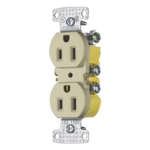 HUBBELL HUB-RR15I – Receptáculo Dúplex Residencial / 15A / 125V / 2 Polos 3 Hilos / NEMA 5-15R / 0.93' Profundidad / 4.19' Alto / 1.52' Ancho