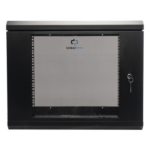 LINKEDPRO SR1909LH3G – Gabinete de Pared 9U / Cristal Templado / 455 mm Profundidad (1.49 pies) / Acero Reforzado