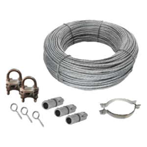 TOTAL GROUND KIT-R-MASTIL6 – Kit de Retenida para Mástil / Cable de Acero 1/8" / Tubos 3/8" a 3/4" / Hasta 6 m (19.7 ft)