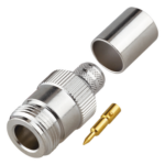 RF INDUSTRIES,LTD RP-1028-I – Conector RF Coaxial / N Hembra Inverso / Anillo Plegable / Cables RG-8/U, 9913, LMR-400 / Grupo I / Níquel-Oro-Teflón