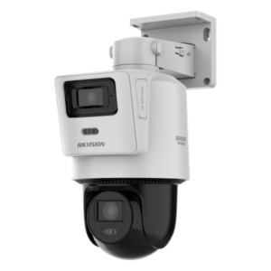 HIKVISION DS-2SE2C400MWG-E/14 – Cámara PTZ TandemVu IP / Dual Sensor 4 MP + 4 MP / Lentes 2.8 mm + 8 mm / Dual Light IR + Blanca 30 m (98.4 ft) / PoE 802.3at / IP66