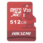 HIKSEMI by HIKVISION HS-TF-E1/512G – Tarjeta MicroSD / 512 GB / Lectura 95 MB/s / Escritura 60 MB/s / Clase 10 U3 / TLC NAND / Grabación 4K 24/7 / Resistente Agua y Golpes