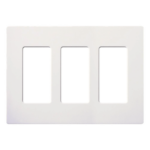 LUTRON ELECTRONICS SC-3-SW – Placa de Pared 3 Espacios / Diseño Screwless / Perfil 7.6 mm / Acabado Snow Satinado / Compatible Maestro, Diva, Pico