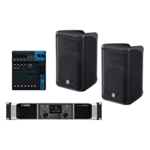 YAMAHA CBR10KIT/PA – Sistema PA / 2 Bocinas 2 Vías 10" / Amplificador Clase D 2x 800W / Mezclador 10 Canales / DSP Avanzado / Conectores XLR, TRS y Speakon