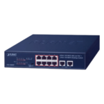 PLANET FSD-1008HP – Switch de Escritorio / 8 Puertos 10/100TX PoE+ / 2 Puertos 10/100TX / 120W PoE Budget / Alcance Extendido 250m (820 pies)
