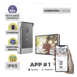 EZVIZ CS-HP7 – Videoportero IP / 2 Hilos / Monitor 7' Touchscreen / 2K 162° / Wi-Fi Dual 2.4/5 GHz / 2 Salidas de Apertura / IP65