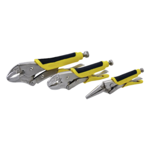 SURTEK SYS-115-085 – Juego de Pinzas de Presión / 3 Piezas / Acero al Cromo Molibdeno / Mangos Bimateriales Aislantes / ASME B107.500