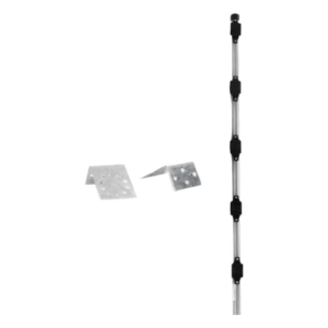 EPCOM INDUSTRIAL SYS-POST-3-V2 – Poste para Cerco Eléctrico / 1 m (3.3 ft) de Altura / 5 Aisladores de Paso / Base Multiposición / Acero Galvanizado