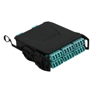 SIEMON LVM24TFLSV-BLUA – Módulo de Fibra Óptica / 24 Fibras OM4 / Base 12 / UL Loss / Conectores LC Shuttered y MTP Hembra / Polaridad U1