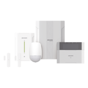 HIKVISION DS-PHA64-LP/RF – Kit Panel de Alarma Híbrido / 64 Zonas / Teclado LCD con Lector de Tags / PIR Inalámbrico 15 m (49.2 ft) / Expansor Speed-X Bus
