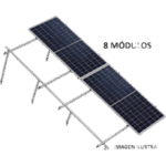 BASEL KITBASEL2X4 – Sistema de Montaje Solar / 8 Módulos 645W / Configuración 2x4 / Losa Plana / 170 km/h / Rieles N-S 4.72 m (15.5 ft) / 22°