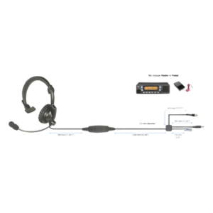 PRYME HLPSALM01J – Diadema / 1 Auricular / Cancelación de Ruido / 40mm / 300Ω / PTT en Línea / RJ45 + Jack 3.5mm / Compatible Kenwood TM/TK