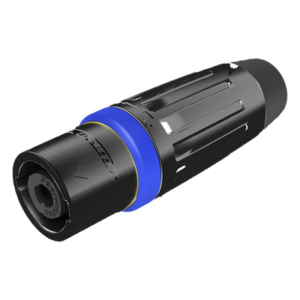 SEETRONIC SLDM4-B – Conector Speakon Macho / 4 Polos / 30 A / IP54 / Carcasa Metálica Negra / AWG10