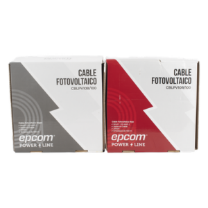 EPCOM POWERLINE KIT2CBLPV10RB/100 – Kit Cable Fotovoltaico / 2 Rollos de 100 m (328 ft) / Calibre 10 AWG (6 mm²) / Cobre Tipo PV / 1000/2000 V / -40°C a 120°C