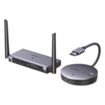 UGREEN 90909A – Extensor HDMI Inalámbrico / 4K@30Hz / Alcance 50 m (164 ft) / Salida HDMI y VGA Simultánea / Audio 3.5 mm / Plug & Play / Banda 5 GHz