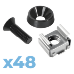 LINKEDPRO BY EPCOM LP-TAT-48 – Kit de Montaje para Rack / 48 Tornillos / 48 Arandelas / 48 Tuercas Enjauladas / M5 y M6