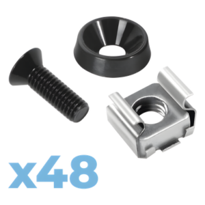 LINKEDPRO BY EPCOM LP-TAT-48 – Kit de Montaje para Rack / 48 Tornillos / 48 Arandelas / 48 Tuercas Enjauladas / M5 y M6