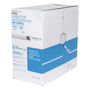 LINKEDPRO BY EPCOM PRO-CAT5-EXT-LITEW-V2 – Cable UTP Cat5e / 305 m (1000 ft) / Exterior UV / 24 AWG Cobre Sólido / Fast Ethernet / PoE / Blanco