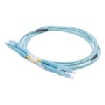 LINKEDPRO BY EPCOM LP-FOM3-LCLC-R02 – Jumper de Fibra Óptica / Multimodo OM3 50/125 / LC-LC Dúplex / OFNR Riser / 2.0 mm / 2 m (6.56 ft) / Aqua