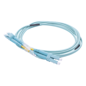 LINKEDPRO BY EPCOM LP-FOM3-LCLC-R02 – Jumper de Fibra Óptica / Multimodo OM3 50/125 / LC-LC Dúplex / OFNR Riser / 2.0 mm / 2 m (6.56 ft) / Aqua