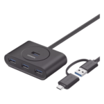 UGREEN 40850 – HUB USB 3.0 / 4 Puertos USB-A / 5Gbps / Cable 25cm (0.82ft) / USB-C y USB-A / Micro USB Power