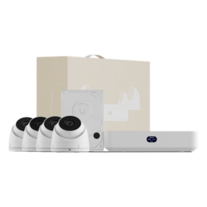 UBIQUITI UNVR-INSTANT-KIT – Kit NVR IP / 4 Cámaras 4MP / Switch PoE 6 Puertos / IR 30 m (98.4 ft) / Almacenamiento 1 TB / HDMI