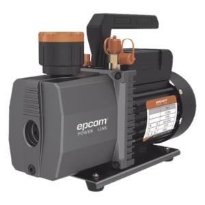 EPCOM POWERLINE 2RS-2-R32 – Bomba de Vacío de 2 Etapas / 1/2 HP / 110 Vca / 5.5 CFM / Vacío 0.3 Pa / Doble Conexión 1/4" y 1/2" / 330 ml Aceite