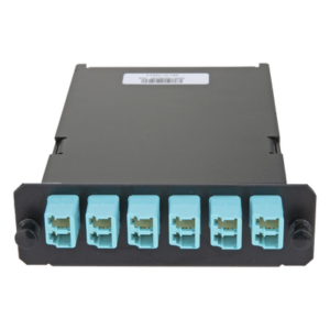 PANDUIT FCSZO-12-10R – Placa Acopladora de Fibra Óptica FAP, Con 12 Pigtails Ribbon y 6 Conectores LC Duplex (12 Fibras), Para Fibra Multimodo OM3/OM4, Color Aqua