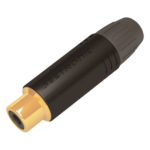 SEETRONIC MT390 – Conector RCA Hembra / Contacto Chapado en Oro / Carcasa Metálica Negra / Cable OD 3.5-6.5 mm / 2000 Ciclos