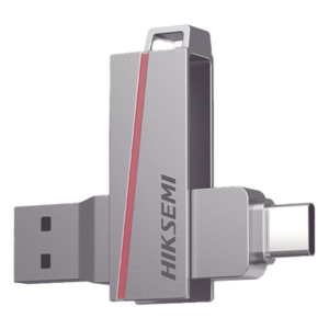 HIKSEMI by HIKVISION HS-USB-E307C/128G – Memoria USB Dual / 128 GB / USB-C y USB-A / Lectura 150 MB/s / Escritura 45 MB/s / Aleación de Zinc Retráctil