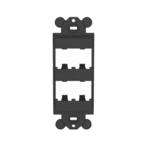 PANDUIT CFG4BL – Marco de Módulo Dúplex / Para Placas GFCI Estándar / 4 Espacios Mini-Com / Negro