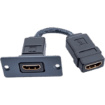 KRAMER W-H(W-HDMI)(B) – Wall Plate Inserción HDMI / Espacio Simple / Conexión Frontal y Trasera / Diseño Pasivo / 5.05 x 5.80 x 2.34 cm