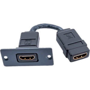 KRAMER W-H(W-HDMI)(B) – Wall Plate Inserción HDMI / Espacio Simple / Conexión Frontal y Trasera / Diseño Pasivo / 5.05 x 5.80 x 2.34 cm