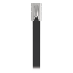 PANDUIT MLTFC6S-CP316 – Cincho de Acero Inoxidable 316 / 521 mm (20.5 in) x 4.6 mm / Recubrimiento de Poliéster Negro / Resistente a UV / Exterior / Paquete 100 pz