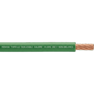 INDIANA SLY-312-GRN/100 – Cable THW-LS / 14 AWG / 19 Hilos / 90°C Seco / 75°C Mojado / Verde / Bobina 100 m (328 ft)