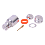 RF INDUSTRIES,LTD RFB-1101-1SI – Conector Coaxial BNC Macho / Ensamble por Rosca / Cuerpo Bronce Plateado / Contacto Oro / Aislante Teflón / Cables RG8/U, LMR-400, CNT-400