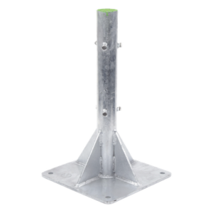 SYSCOM TOWERS SLM-BA-6G – Base para Mástil / Tubo 2" Ced. 30 / Altura 80 cm (2.6 ft) / Base 50 x 50 cm / Galvanizado por Inmersión / 4 Barrenos de Fijación