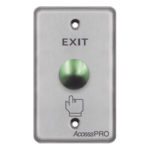 ACCESSPRO APBRVC – Botón de Emergencia Tipo Hongo / Contacto Normalmente Abierto / Acero Inoxidable 16 mm / Placa 115 x 70 x 30 mm / 24 VCC / 500,000 Ciclos